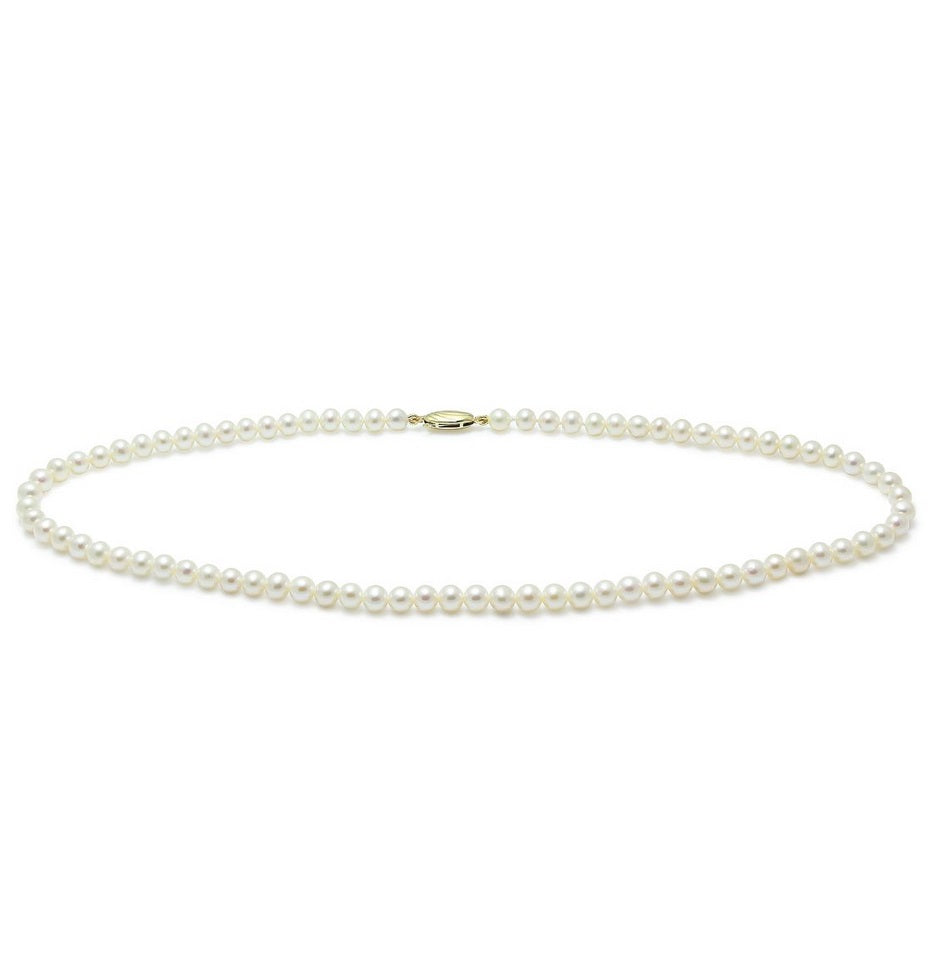 9ct Yellow Gold, Freshwater White Pearl Necklace