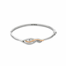 Load image into Gallery viewer, Nature&#39;s Wonder Waterfall Bangle with Topaz, Sterling Silver &amp; Welsh Gold

