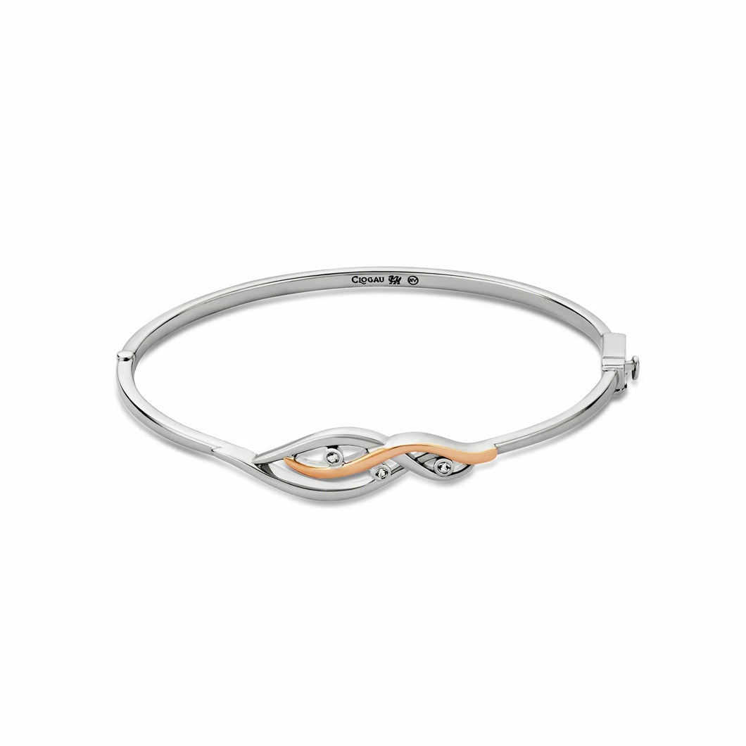 Nature's Wonder Waterfall Bangle with Topaz, Sterling Silver & Welsh Gold