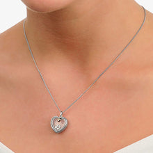 Load image into Gallery viewer, Tree of Life® Inner Charm Heart Pendant with Topaz, Sterling Silver &amp; Welsh Gold

