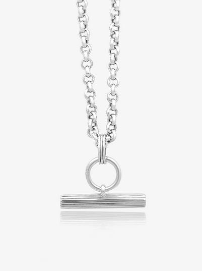 Chunky T-Bar Necklace, Sterling Silver