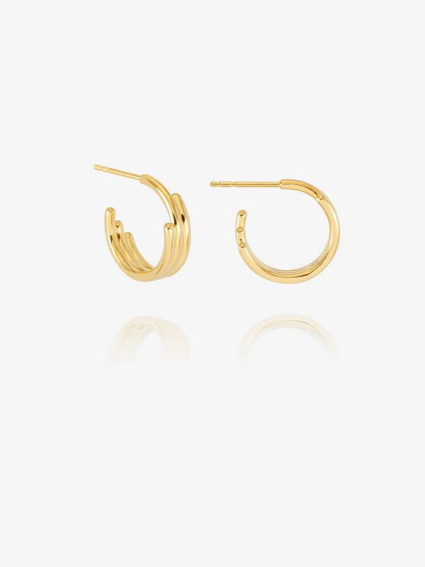 Small Evolve Hoop Earrings, Goldplate