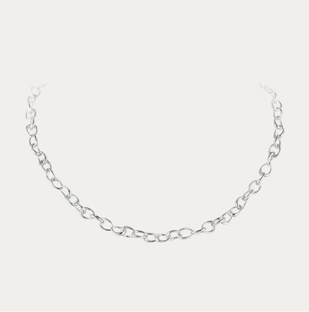 Offspring Thin Graduated Link Necklace, Sterling Silver