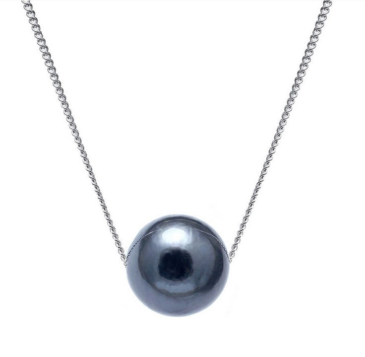 9ct White Gold, Tahitian Pearl Pendant
