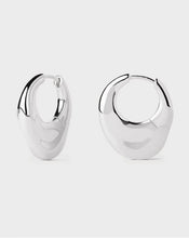 Load image into Gallery viewer, Volcano Hoops, Silver
