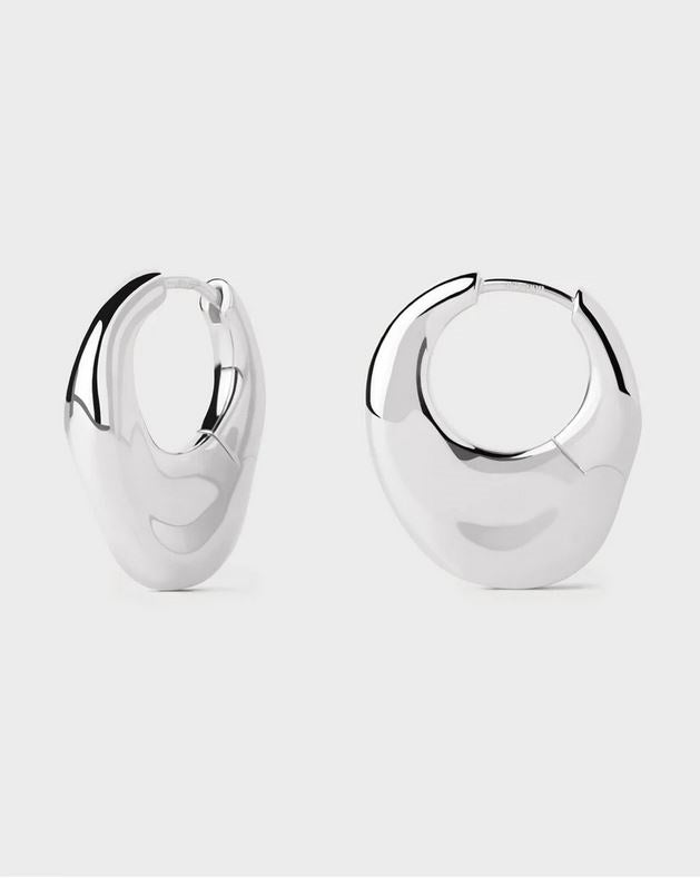 Volcano Hoops, Silver
