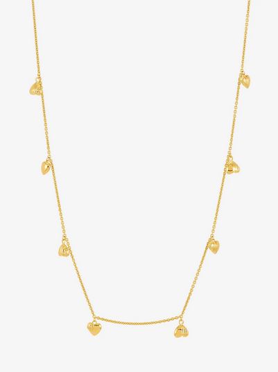 Untamed Deco Hearts Necklace, Goldplate