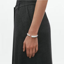 Load image into Gallery viewer, Mercy Hinged Bangle Silver, Small/Medium
