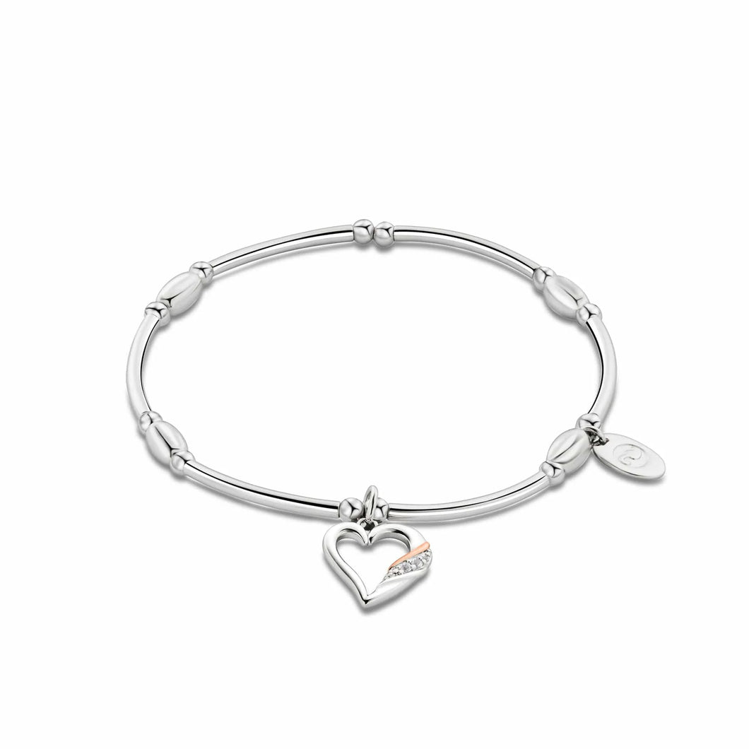 Past Present Future® Heart Affinity Bracelet with Topaz, Sterling Silver & Welsh Gold