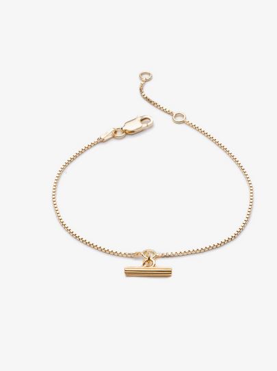 Mini T-Bar Bracelet,  Goldplate