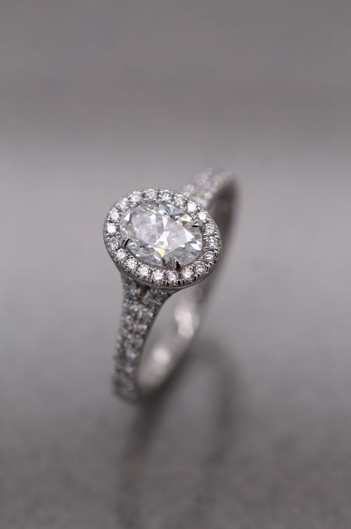 Platinum, 0.70ct D VS2 Mined Diamond Cluster Ring