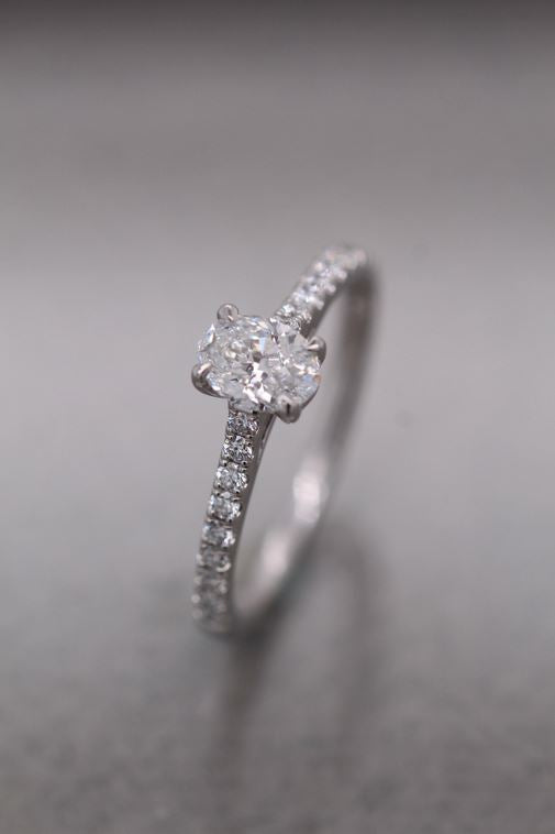 Platinum, 0.50ct E VS2 Mined Diamond Ring