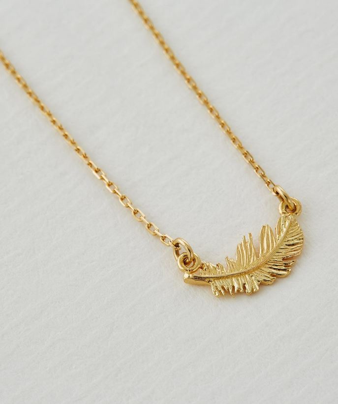 In-Line Plume Necklace, 18ct Yellow Gold