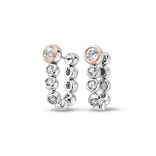 Load image into Gallery viewer, Celebration Drop-Hoop Earrings with Topaz, Sterling Silver &amp; Welsh Gold
