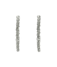 Load image into Gallery viewer, Pine Twig Hoop Earrings, Silver
