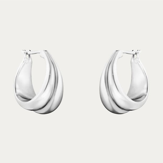 Curve Earrings Medium, Sterling Silver
