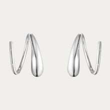 Load image into Gallery viewer, Mercy Swirl Spiral Earrings, Silver
