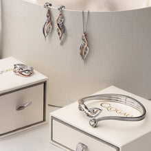 Load image into Gallery viewer, Nature&#39;s Wonder Waterfall Bangle with Topaz, Sterling Silver &amp; Welsh Gold
