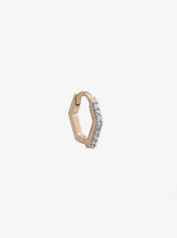 Load image into Gallery viewer, Hexagon Huggie Hoop, Solid 9ct Gold &amp; Diamond
