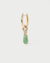Load image into Gallery viewer, Green Aventurine Jupiter Hoops, Goldplate
