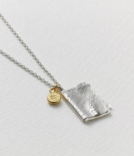 Load image into Gallery viewer, Map and Compass Necklace, Silver &amp; Goldplate
