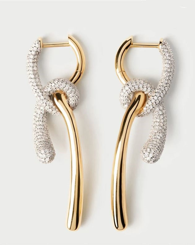 Pavé Twist Hoops, Goldplate