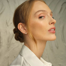 Load image into Gallery viewer, Beachcomber Stud Earrings with Pearls, Sterling Silver &amp; Welsh Gold
