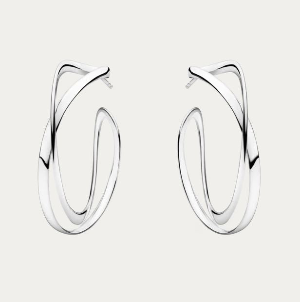 Infinity Hoop Earrings Large, Sterling Silver