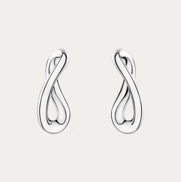Infinity Ear Stud Earrings, Sterling Silver