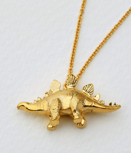 Stegosaurus Necklace, Goldplate