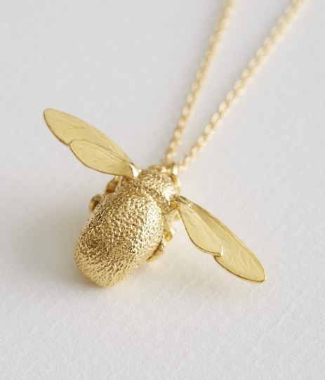 Bumblebee Necklace, Goldplate