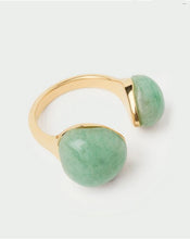Load image into Gallery viewer, Green Adventurine Gravity Ring, Goldplate

