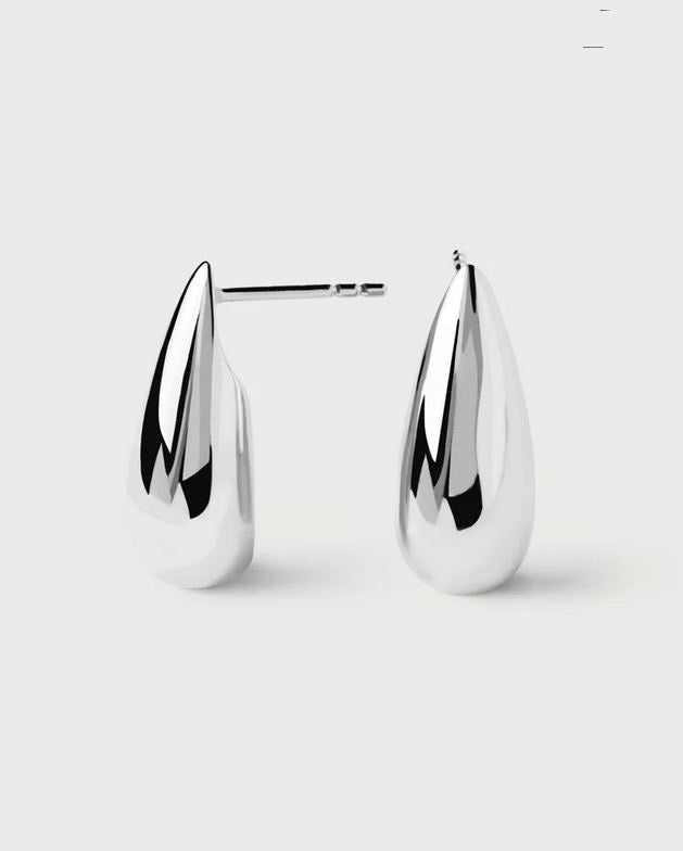Large Sugar Earrings, Silver