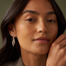 Load image into Gallery viewer, Nature&#39;s Wonder Waterfall Drop Earrings with Topaz, Sterling Silver &amp; Welsh Gold
