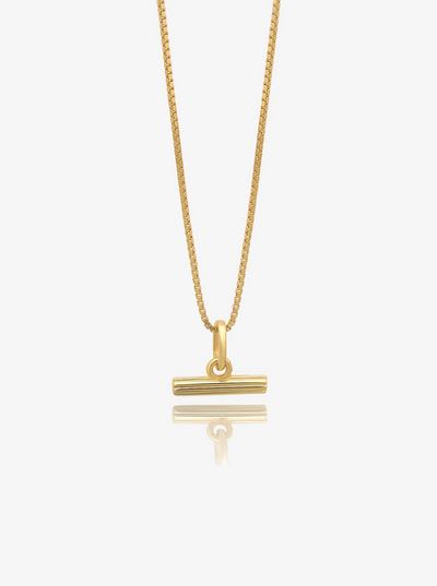 Mini T-Bar Necklace, Goldplate
