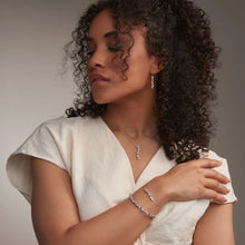 Load image into Gallery viewer, Celebration Bangle with Topaz, Sterling Silver &amp; Welsh Gold
