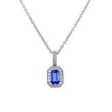 Load image into Gallery viewer, 18ct White Gold, 0.63ct Tanzanite &amp; Diamond Cluster Pendant
