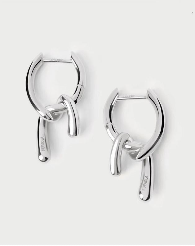 Mini Twist Hoops, Silver