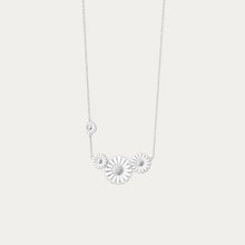 Load image into Gallery viewer, Daisy Four Flower Necklace, Silver &amp; Enamel
