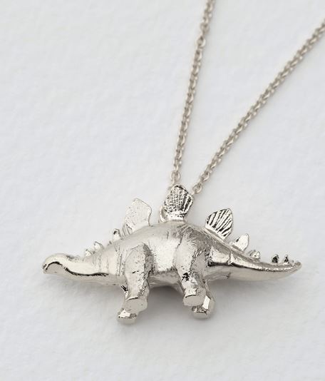 Stegosaurus Necklace, Sterling Silver