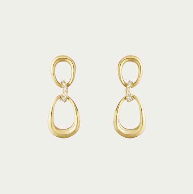 Offspring Loop Earrings, 18ct Yellow Gold & Diamond