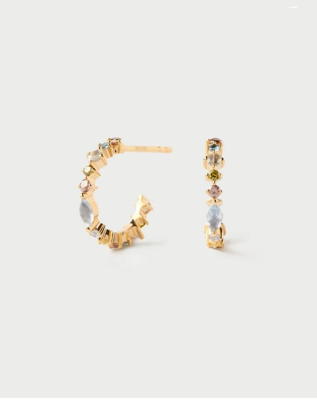 Lotus Small Hoops, Goldplate