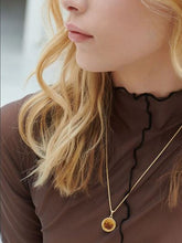 Load image into Gallery viewer, Small Deco Sun Tourmaine Amulet Necklace, Goldplate
