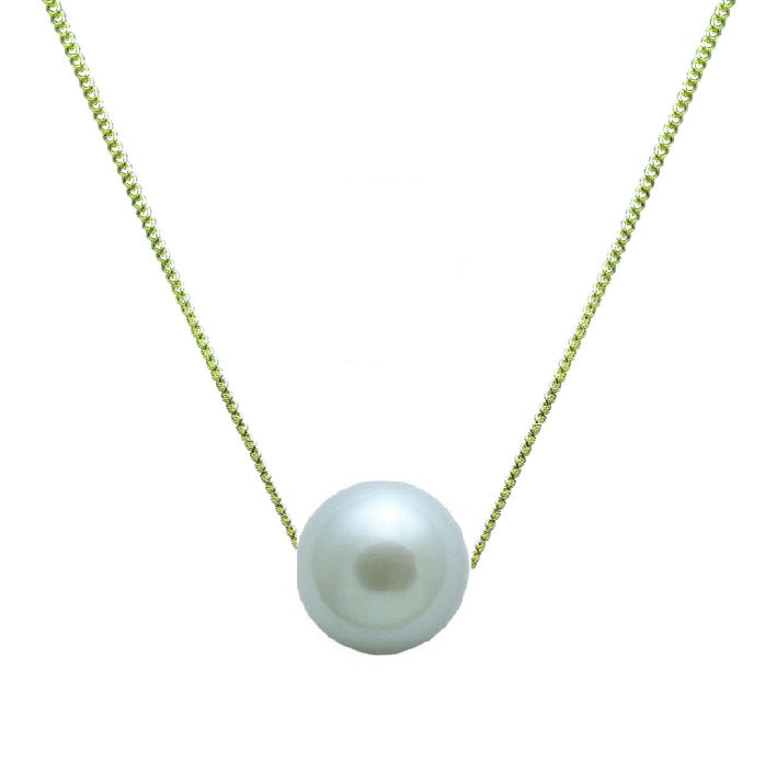 9ct Yellow Gold, Grey Pearl Pendant