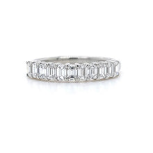 Load image into Gallery viewer, Platinum, 1.00tcw Emerald-Cut Diamond Eternity Ring
