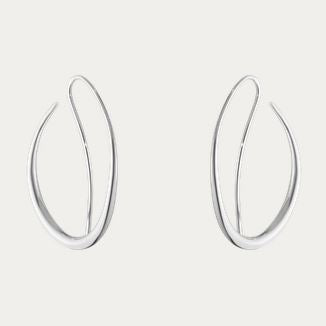Offspring Double Loop Earrings, Silver