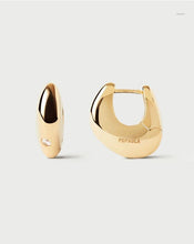 Load image into Gallery viewer, Wave Hoops, Goldplate
