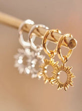 Load image into Gallery viewer, Eternal Sun Mini Hoop Earrings, Sterling Silver
