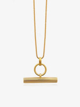 Load image into Gallery viewer, Ridged T-Bar Necklace, Goldplate
