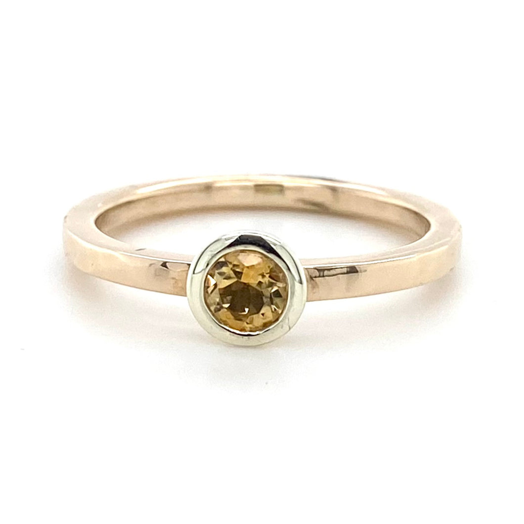 9ct Yellow & White Gold, 0.25ct Citrine Ring